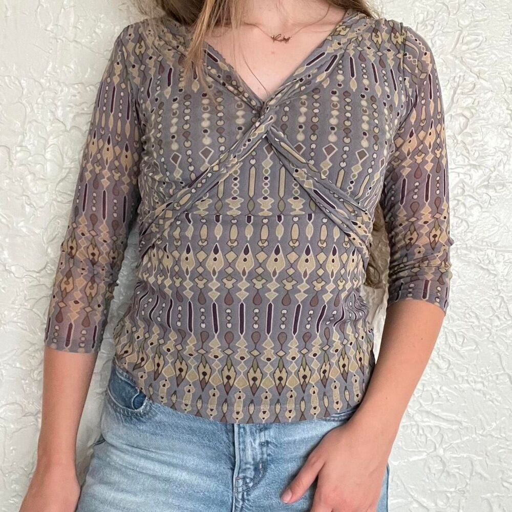 Anne Klein Blouse Women's XS Y2K Purple